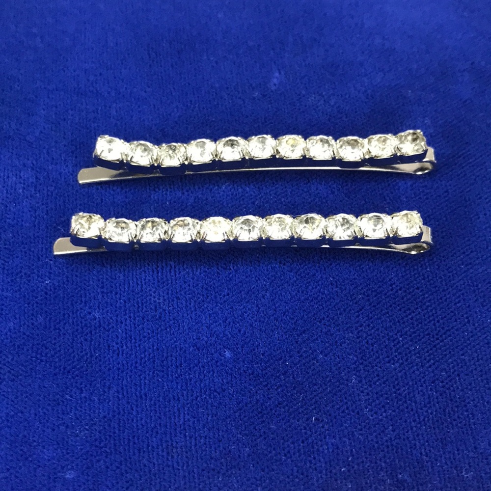 Vintage 80's Rhinestone Barrettes / Bobby-Pins
